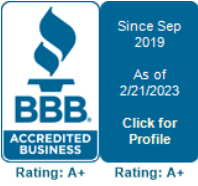BBB | Accredited Business | Rating: A+ | Since Sep 2019 | As of 2/21/2023 | Click For Profile | Rating:A+
